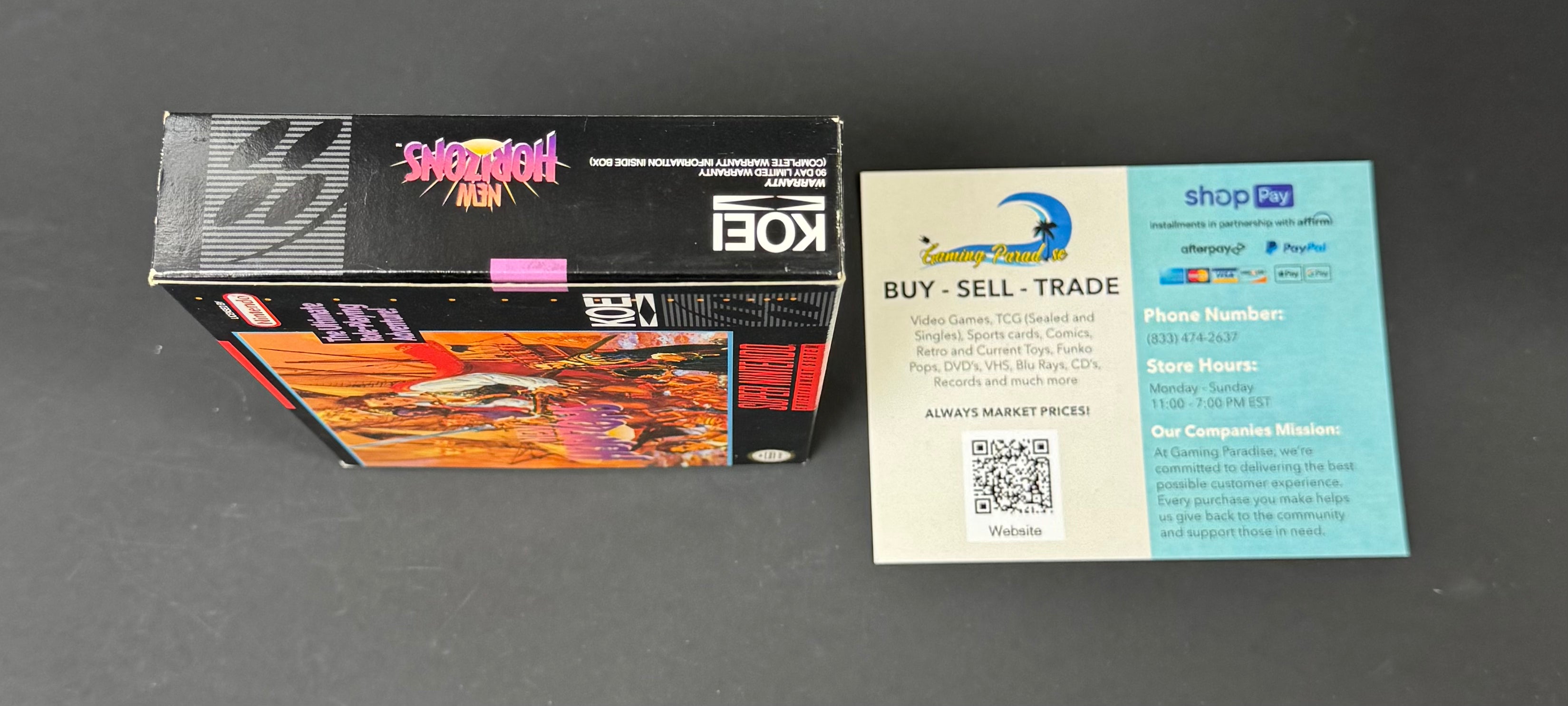 Uncharted Waters New Horizons Super Nintendo CL 01
