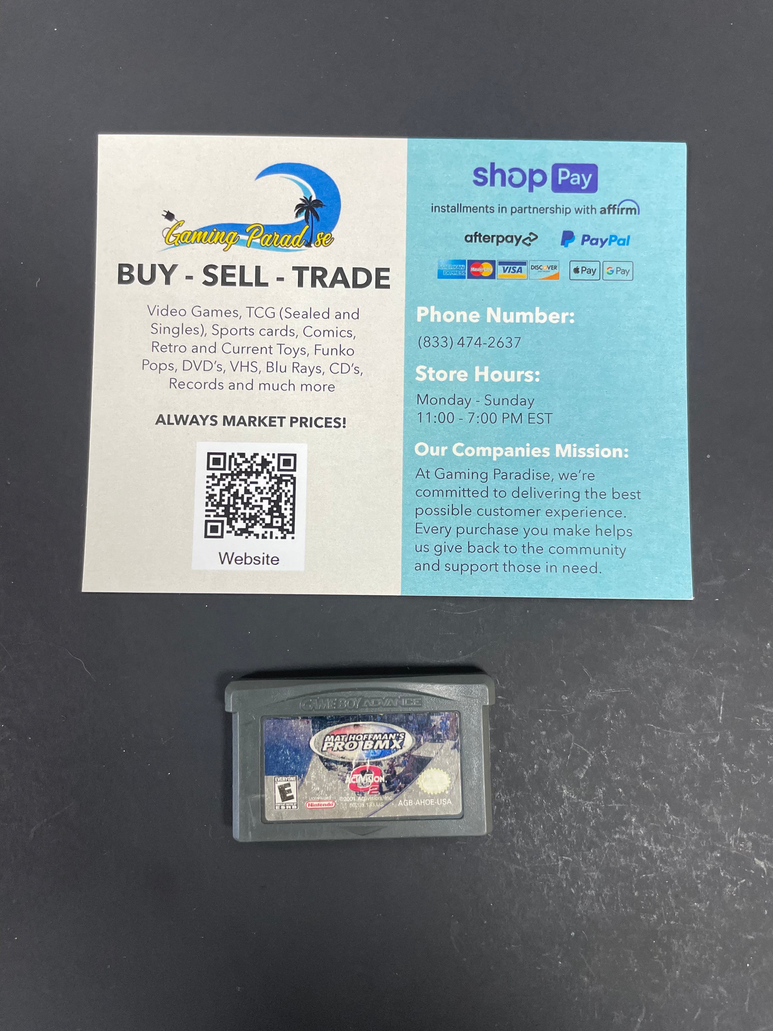 Mat Hoffman's Pro BMX GameBoy Advance CL 01