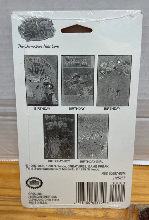 Pokémon 1999 Nintendo Happy Birthday Cards - New