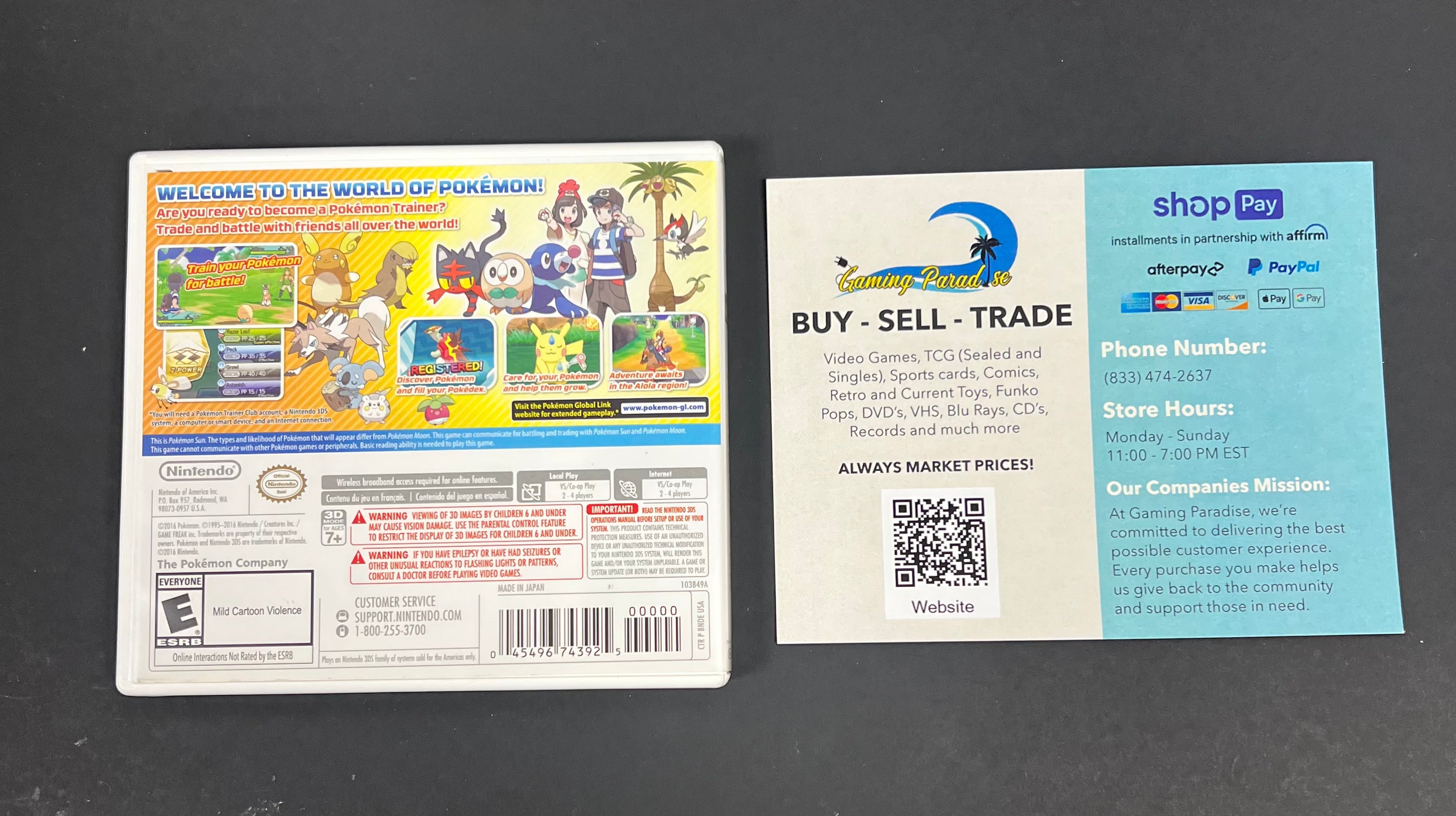 Pokemon Sun Nintendo 3DS CL 01