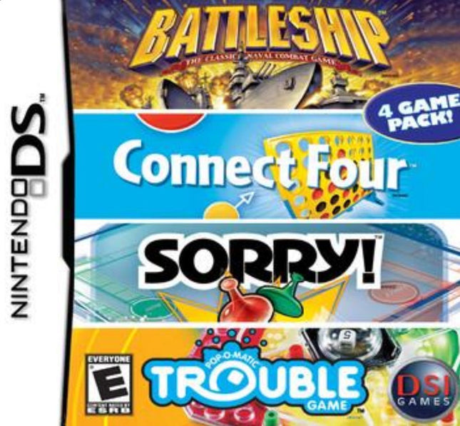 Battleship / Connect Four / Sorry / Trouble - Cart Only - Nintendo DS