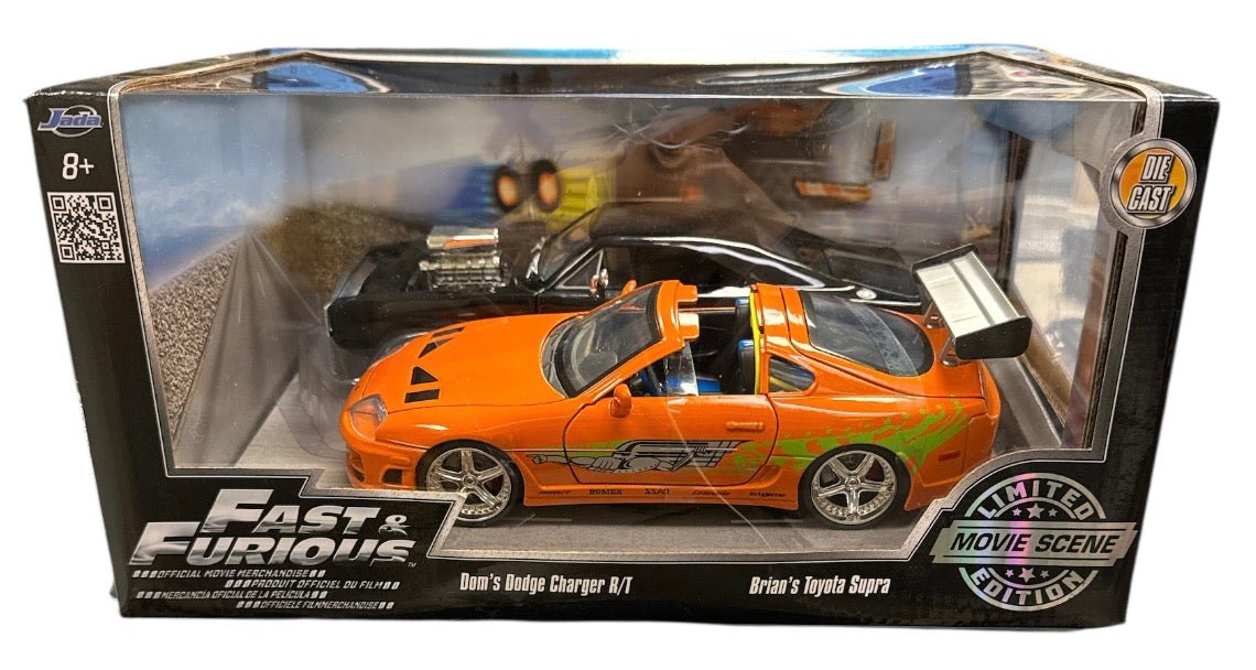 Fast And Furious (Dom’s Dodge Charger R/T) (Brian’s Toyota Supra) Limited Movie Scene Edition Die-Cast (New)