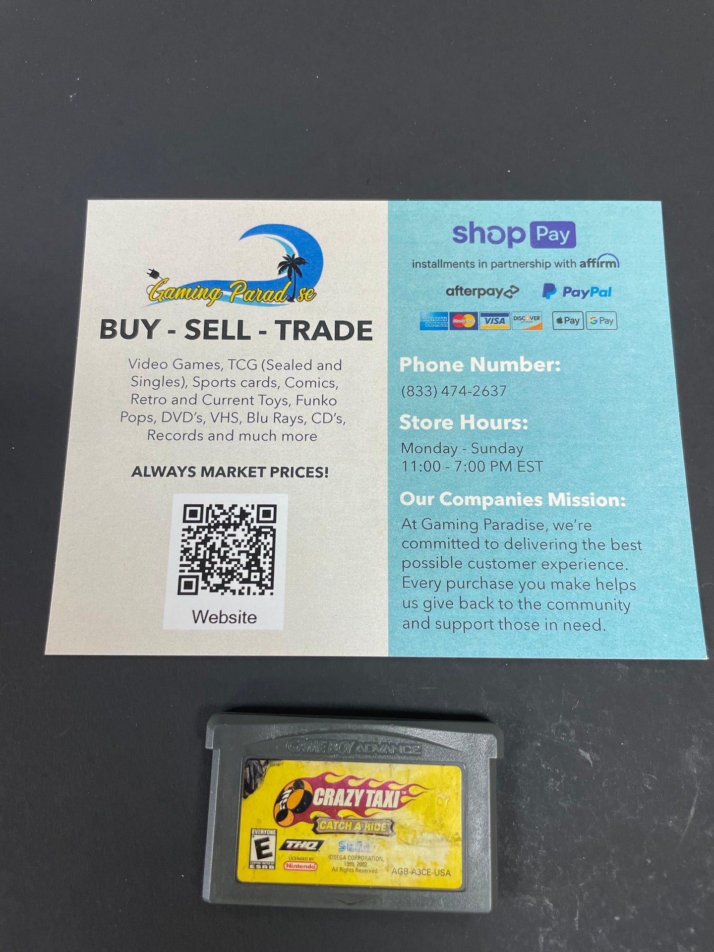 Crazy Taxi Catch a Ride GameBoy Advance CL 01