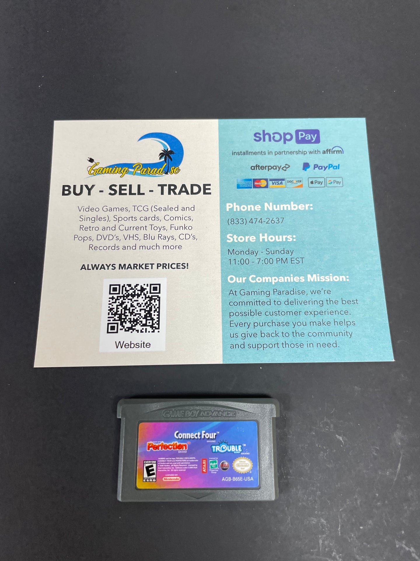 Connect Four/Trouble/Perfection GameBoy Advance CL 01