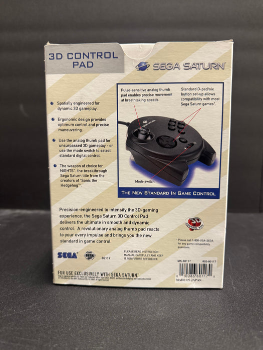 Sega Saturn 3D Control Pad - New Open Box
