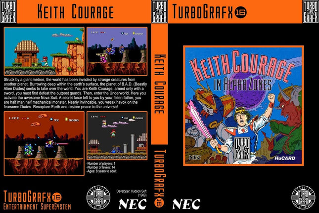 Keith Couage In Alpha Zones - Complete In Box - Turbografx 16