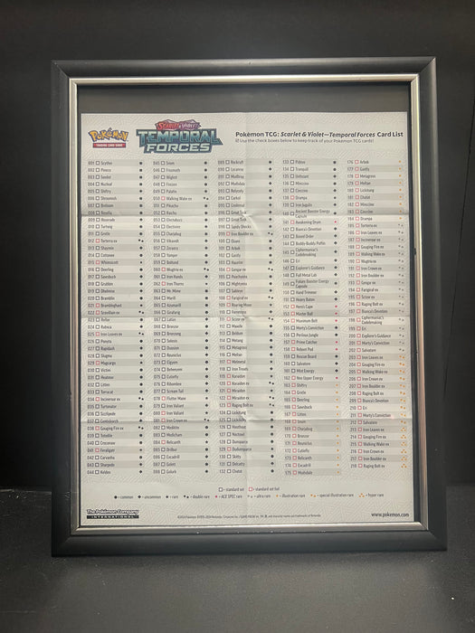 Pokémon Scarlet & Violet: Temporal Forces Card List (Framed)