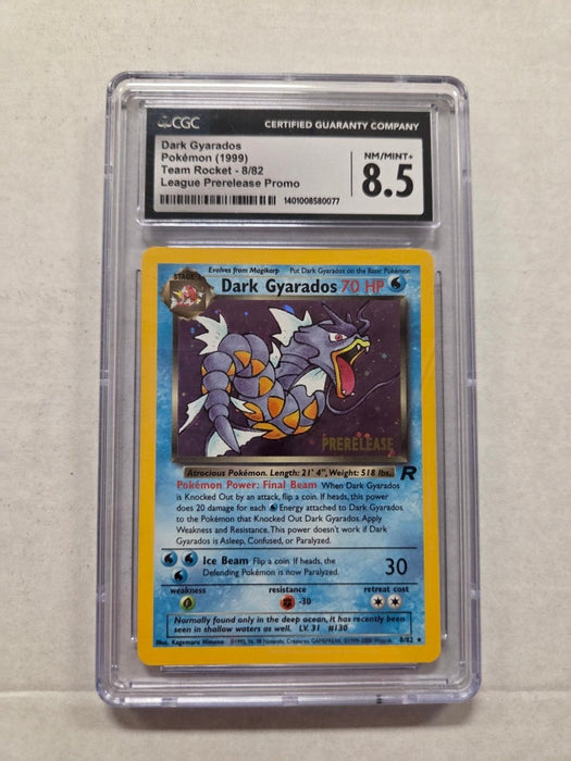 Dark Gyarados 8/82 PreRelease - Team Rocket - CGC Grade 8.5