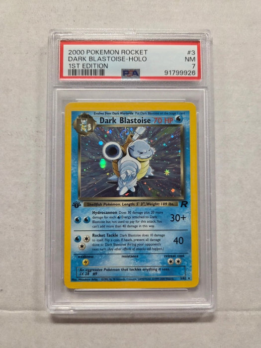Dark Blastoise 1ST Edition Holo 3/82 - Team Rocket - PSA Grade 7