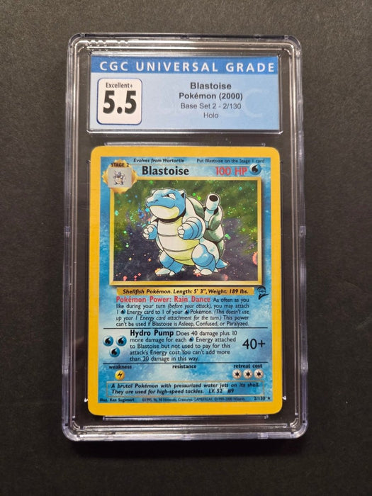 Blastoise 2/130 (Holo) - Base Set 2 - CGC Grade 5.5
