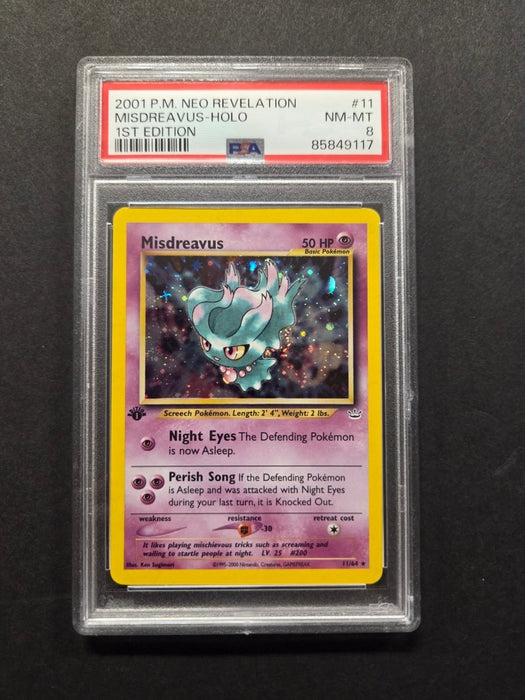 Misdreavus 1ST Edition 11/64 - Neo Revelation - PSA Grade 8