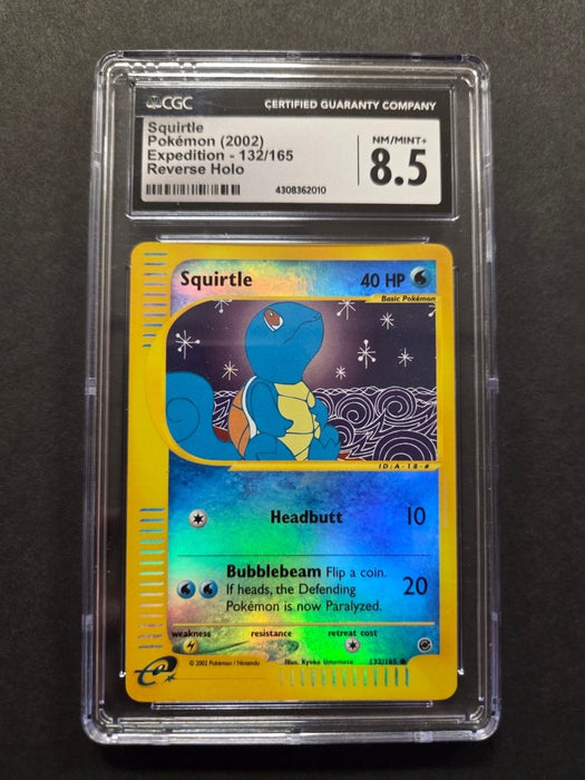 Squirtle 132/165 (Reverse Foil) - Expedition - CGC 8.5