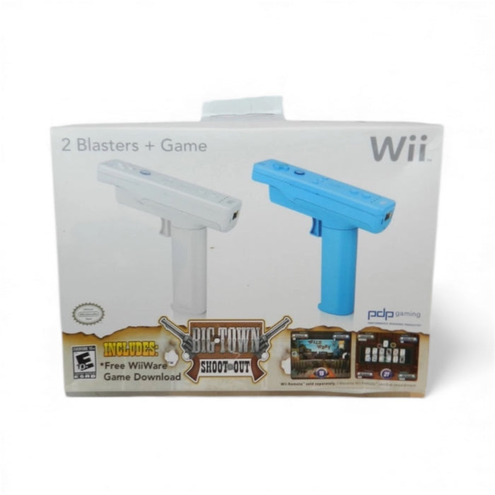 Nintendo Wii Big Town Shootout 2 Blaster Controller Holder White & Blue (New) - Controller
