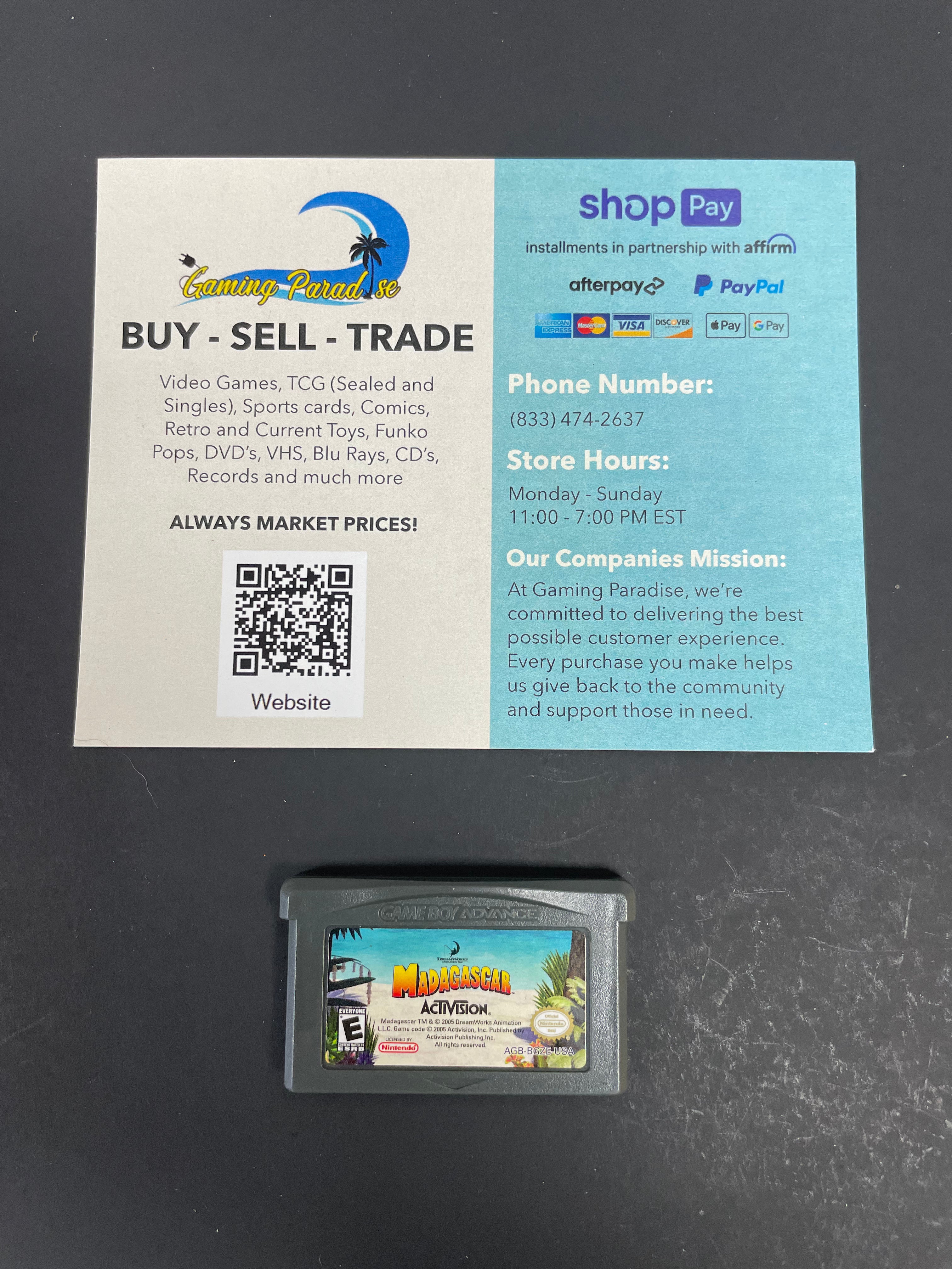 Madagascar GameBoy Advance CL 01