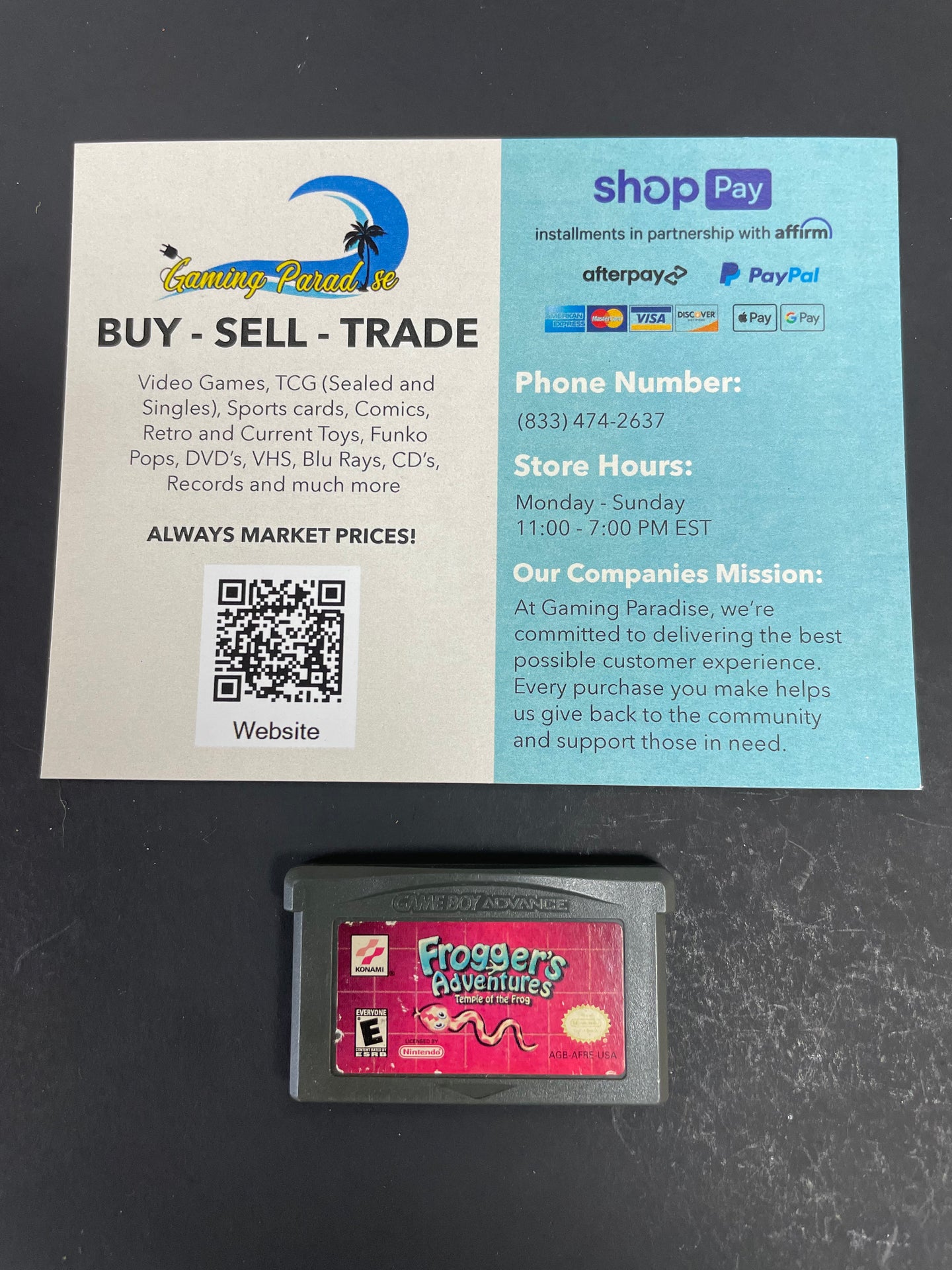 Frogger's Adventures: Temple of the Frog GameBoy Advance CL 01