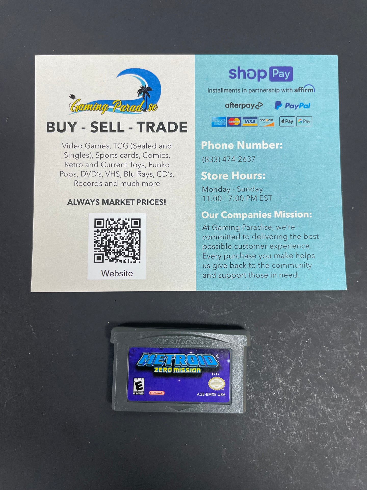 Metroid Zero Mission GameBoy Advance CL 01