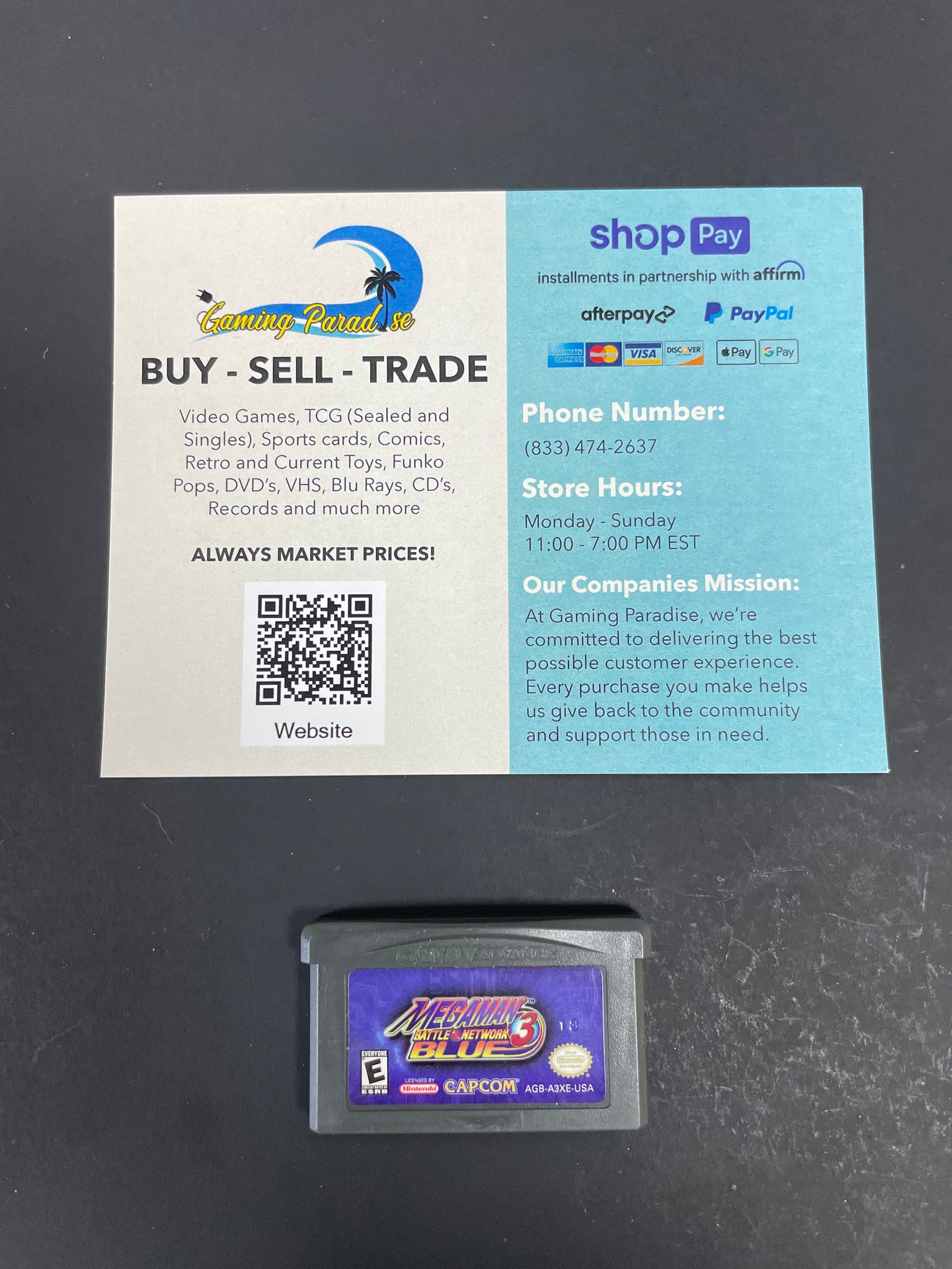 Mega Man Battle Network 3: Blue Version GameBoy Advance CL 01
