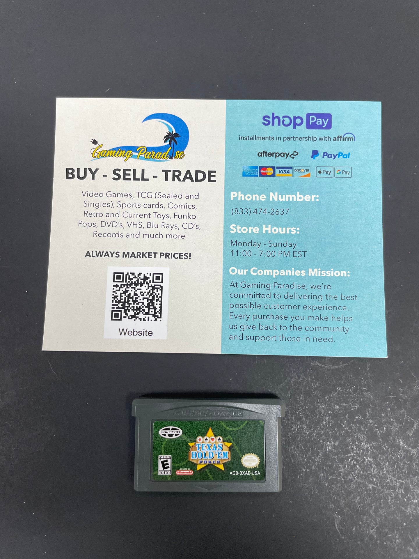 Texas Hold 'Em Poker GameBoy Advance CL 02