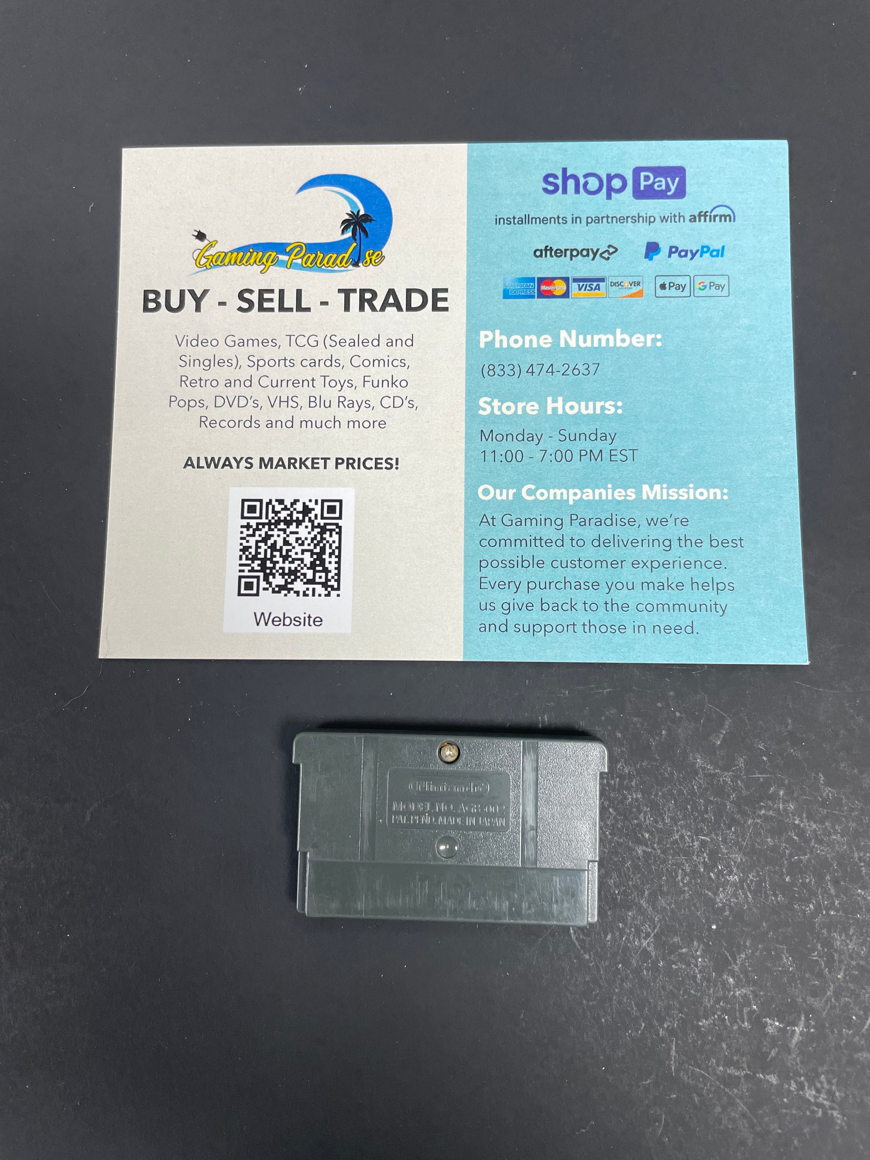 Franklin the Turtle GameBoy Advance CL 01