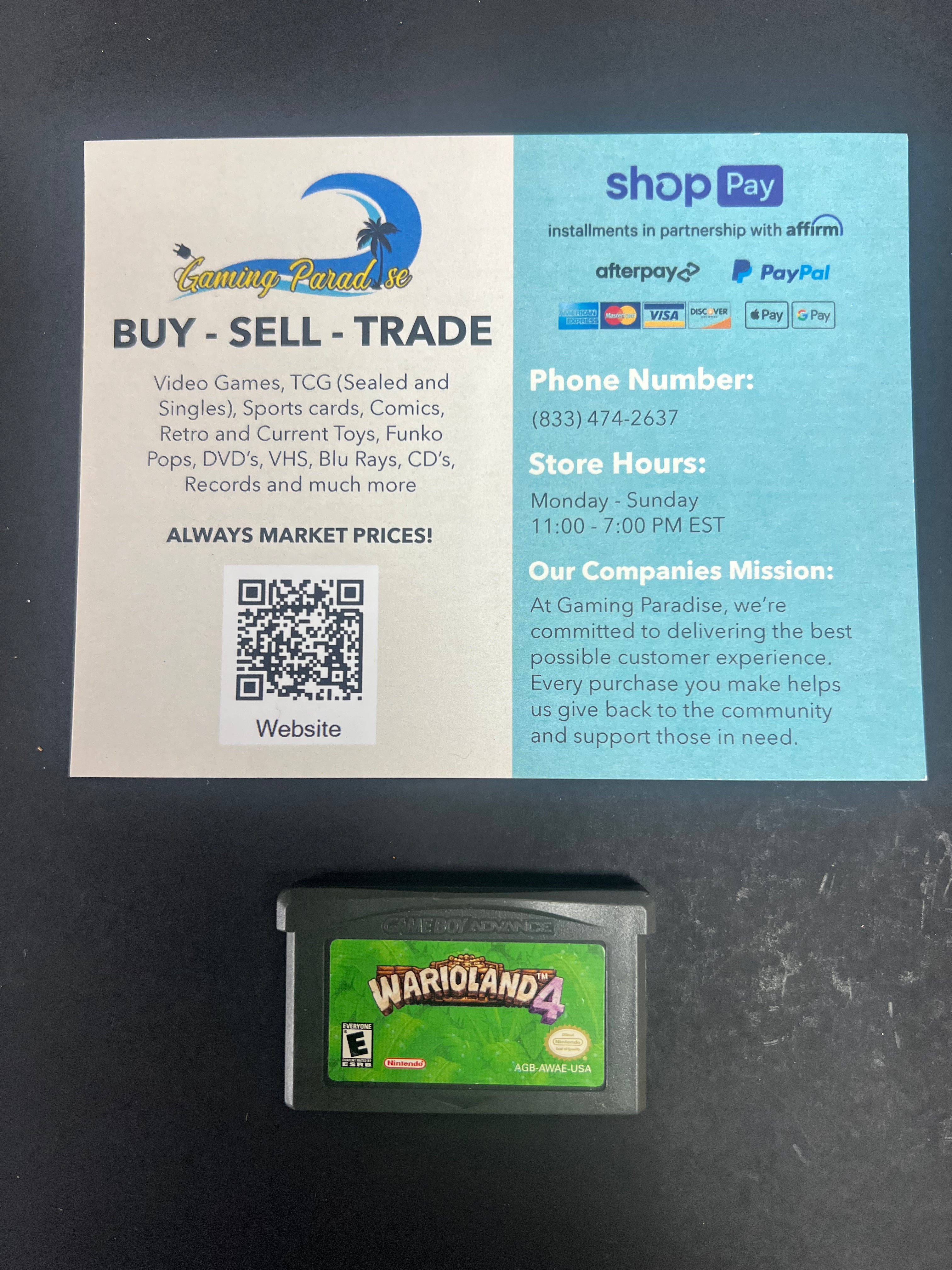 Wario Land 4 GameBoy Advance CL 01