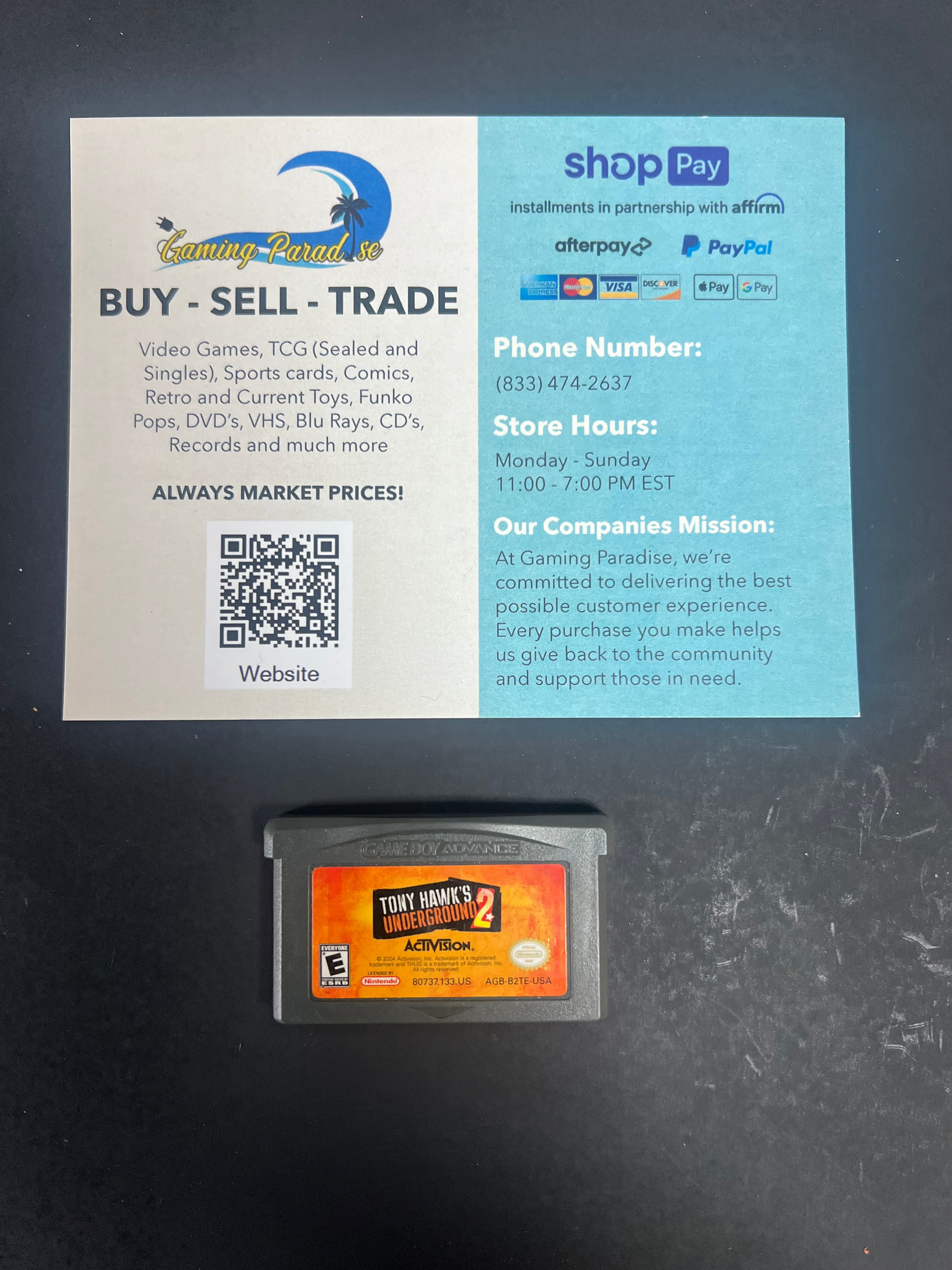 Tony Hawk's Underground 2 GameBoy Advance CL 01
