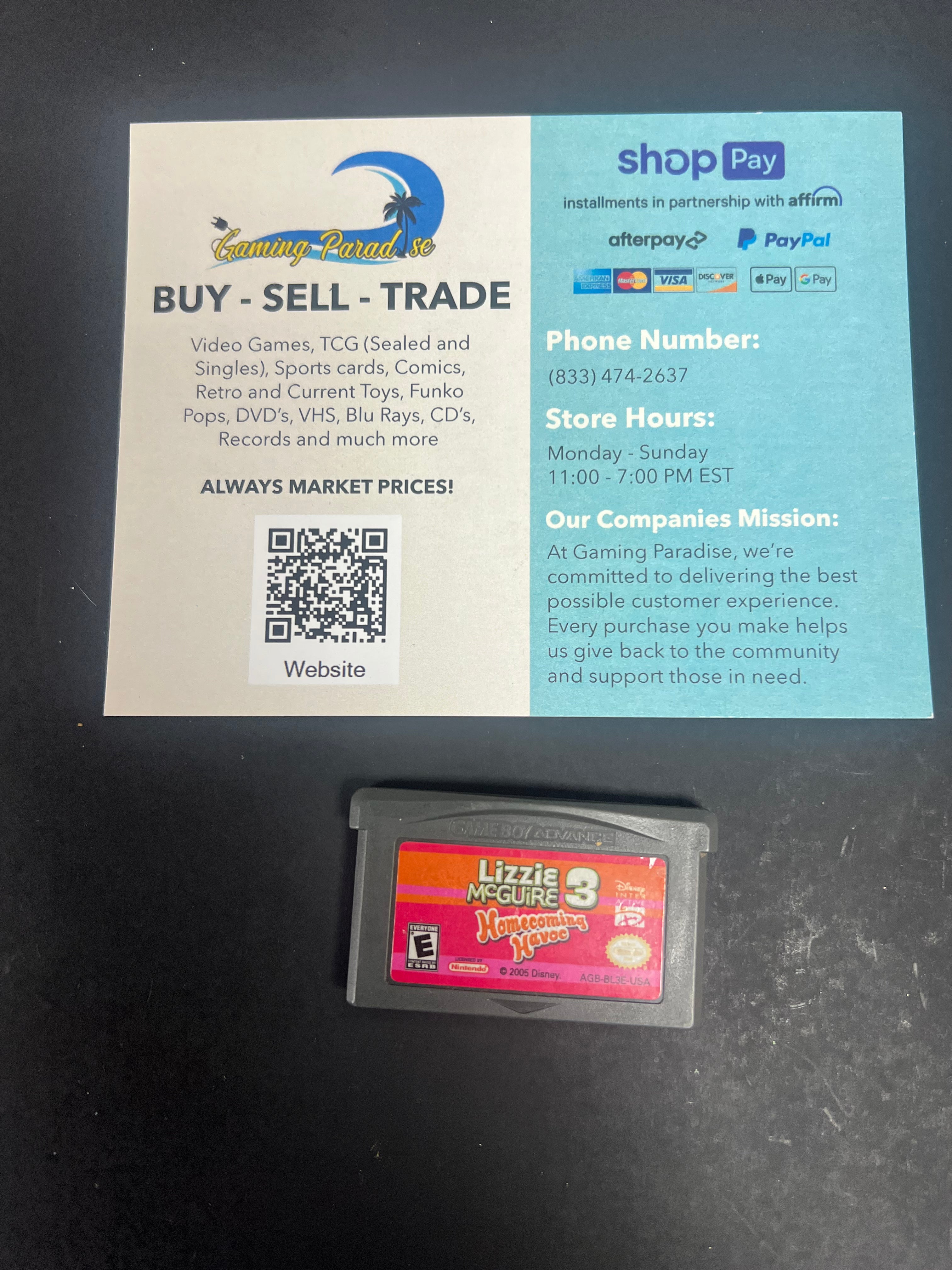 Lizzie McGuire 3 GameBoy Advance CL 02