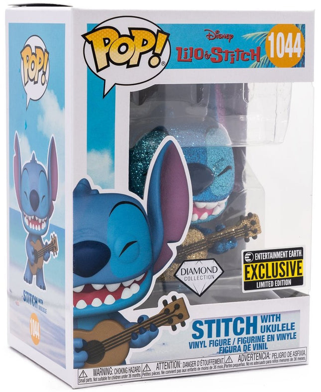 Disney: Stitch With Ukulele #1044 (Diamond) (Entertainment Earth Exclusive) - With Box - Funko Pop