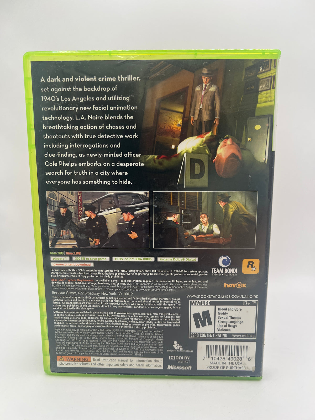 L.A. Noire CL02 (CIB) Xbox 360